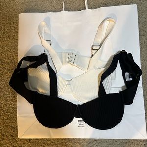 Jluxlabel crochet bralette top tan and blk size medium brand new never worn